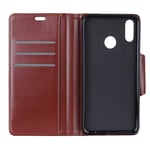 Mipcase Flip Phone Case with Magnetic Buckle, Leather Phone Cover with Card Slots and Wallet, Shockproof Kickstand Phone Shell for Redmi S2 (Brown)