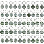 1-50 Nummer Nyckelring Nummer Taggar Skåp Gym Nyckelringar Graverade Nummer med Nyckelringar Nyckelring Aluminium Nummer Tag（Grön）