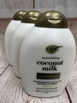 3x 385ml OGX Coconut Milk Nourishing Sulfate Free Conditioner
