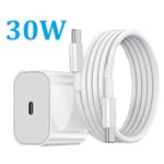 30W snabbladdare för iPhone 15,16 med kabel vägladdare med 2 m kabel