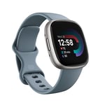 Fitbit Versa 4 Fitness Smartwatch with built-in GPS and up to 6 days battery life - compatible with iOS 15 or higher & Android OS 9.0 or higher, Waterfall Blue / Platinum Aluminium