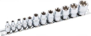 Hylsnyckelsats Condor Werkzeug C25111; 1/4''+3/8''; E4-E20; 12 st.