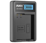 ayex Chargeur USB pour Batterie Nikon Type EN-EL14 – Chargement Via Prise USB, Ordinateur Portable, Batterie Externe ou PC – Écran LCD avec indicateur de Charge