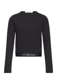 Rib Tape Ls Top Tops T-shirts Long-sleeved T-shirts Black Calvin Klein