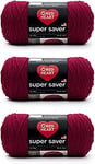 Red Heart Super Saver Lot de 3 – Bordeaux – 198 g – Acrylique – 4 moyen (peigné) – 300 m – Tricot, crochet, artisanat et amigurumi