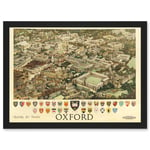 Travel Train Oxford England British Railways Crest Coat Of Arms Heraldry UK Artwork Framed Wall Art Print A4