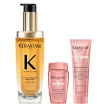 Kérastase Elixir Ultime L'Huile Originale Hair Oil 75ml for all hair types with FREE Mini Deluxe Chroma Absolu Shampoo 30ml and Mask 30ml Duo