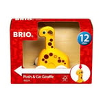 Brio - 30229 - Girafe Push & Go - Jouet d'éveil Premier Age - Stimule la motricité - Système à rétrofriction Facile à Faire fonctionner - A partir de 12 Mois