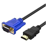 Outstanding® HDMI to VGA Converter Cable HDMI to VGA D-SUB 15 Pin M/M Support Full 1080P Convert Signal from HDMI Input Laptop HDTV to VGA Output Monitors Projector, Television 1.8 meter/6ft