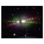 Hubble Space Telescope Image Rainbow Image Of The Egg Nebula Light Ripples Reflecting On The Dying Star's Dust Shells Art Print Framed Poster Wall Dec