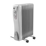AMOS™ 9-Fin 2000W Oil Filled Radiator 3 Heat Settings with Adjustable Temperature Thermostat Home Office Heater