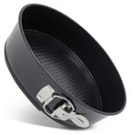 Tjock rund låsbuckla non-stick kakplatta pizzaplatta flyttbar spänne kolstål bakplatta kakform black 9 inches