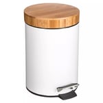 Pedalhink, Bambu / Metall, 3 L - Vit Vit