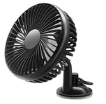 ZAIBANG Car Fan, USB Fan, 12V/24V Universal 360°Rotating Car Cooling Fan With 3 Speed Adjustable Strong Wind Low Noise For Car, Truck Vehicle,home (Sucker fan)
