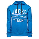 Jack & Jones Tech Men's Miles Hooded Sweater - Skydiver/Melange, Small