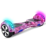 QINGMM Hoverboard,Smart 7'' Two-Wheel Self Balancing Car,with LED Light Flash And Bluetooth Speaker Electric Scooters,for Kids Adult,Purple