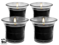 Hyoola Clear Cup Scented Votive Candles - Black Votive Candles Scented - 12 Hour Burn Time - 4 Pack - European Made