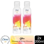 Dove Bath Therapy Glow Shower & Shave Mousse with Orange & Rhubarb Scent 2x200ml