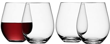 LSA WI02 Lot de 4 verres à vin rouge sans pied Wine, 530 ml, transparents