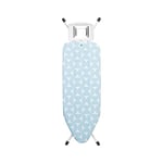 Brabantia - Ironing Board C - with Steam Iron Rest - Large & Foldable - Adjustable Height - Non-Slip Feet - Perfect Fit Cotton Cover - Child & Transport Lock - Fresh Breeze - 124 x 45 cm