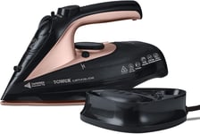 Tower T22008RG Cordless Steam Iron Ceramic Soleplate CeraGlide Black & Rose Gold