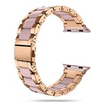 Tech-Protect Bracelet moderne - Bracelet de montre - Bracelet de rechange en métal - Compatible avec Apple Watch Series 2/3/4/5/6/SE 38/40 mm - Rose/doré
