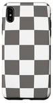 Coque pour iPhone XS Max Motif damier ondulé gris et blanc