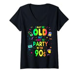 Womens 90s Design For Women Rave Outfit & 1990s Fancy Dress V-Neck T-Shirt
