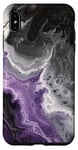 Coque pour iPhone XS Max Drapeau Asexuality Marble Pride | Art en marbre noir, violet, gris