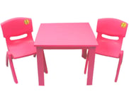 Kids Childrens Plastic Study Garden or Inside table and chairs set for Boys and Girls Red Blue Green Pink