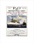 Wee Blue Coo TRAVEL PACIFIC ORIENT P&O SAIL SHIP LONDON UK VINTAGE ADVERT ART PRINT B12X1653