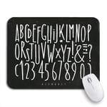 Gaming Mouse Pad Chalkboard Alphabet Straight Lines in Vintage Drawing Chalk Nonslip Rubber Backing Computer Mousepad for Notebooks Mouse Mats