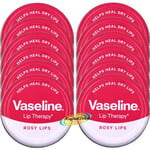 12x Vaseline Lip Balm Therapy Petroleum Jelly Rosy Lips 20g Travel Size Pot