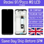 Xiaomi Redmi 9T/Poco M3 Replacement LCD Display Screen Touch Digitizer+Frame