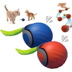 Speedy Tail 2.0 Kattleksak, Speedy Tail Kattleksak, Interaktiv Kattleksaksboll, Smarta Kattleksaker Boll, Tvåhastighetsjustering, med svans (blå+orange) blue+orange