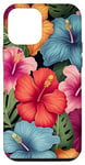 Coque pour iPhone 12 mini Fleur d'hibiscus tropicale colorée hawaïenne
