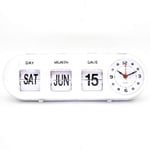 F Season Time Display Clocks Manual Flip Digital Quartz Day Date Calendar Retro Alarm Clock