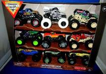 MONSTER JAM COLLECTION 1:64 9PC MONSTER TRUCKS, DRAGONOID ZOMBIE GRAVE DIGGER