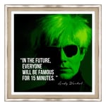 ConKrea Classic Framed Print Poster - Warhol Quotes - Motivational Quote (438) Dimensioni Stampa: 50x50cm S - Classica Argento A Foglia E Avorio