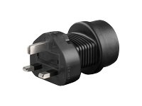 MicroConnect Universal adapter UK/Schuko - Adapter för effektkontakt - power CEE 7/7 (hona) till BS 1363 (hona) - svart - Storbritannien