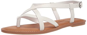Amazon Essentials Sandales à Lanières Décontractées Femme, Blanc, 46 EU