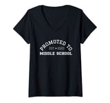 Womens 2023 Promoted To Middle School First Day Funny Student Class V-Neck T-Shirt