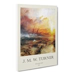 Typhoon Coming By Joseph Mallord William Turner Exhibition Museum Painting Canvas Wall Art Print Ready to Hang, Framed Picture for Living Room Bedroom Home Office Décor, 24x16 Inch (60x40 cm)