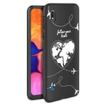 ZhuoFan for Samsung Galaxy A10 Case, Phone Case Silicone Black with Pattern Ultra Slim Shockproof Soft Gel TPU Back Cover Bumper Skin for Samsung A10 Smartphone 6.1 inch (Aircraft 2)
