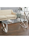 Modern Tempered Glass End Table with Chrome Base Rectangle Sofa Dining Table