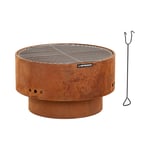 Uniprodo Eldfat - I rostoptik Med 2 galler -60 x 60 34.5 cm