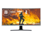 electriQ 35" WQHD 100Hz HDR FreeSync Curved UltraWide Gaming Monitor Black & Silver