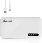 MONDODIGITALE-Routeur Portable Wifi 5G, Hotspot Wifi Mobile De Voyage, 2.77Gbps (Dl)/1.25Gbps (Ul), Batterie 6100Mah, Routeur 5G Wifi 6 2.4/5.8Ghz Avec Carte Sim, Supporte 16 Appareils