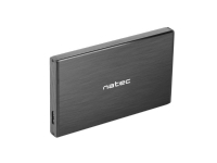 NATEC NKZ-0941, HDD- / SSD kabinett, 2.5, Serial ATA II, Serial ATA III, 6 Gbit/s, USB-anslutning, Svart