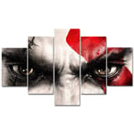 CGUKRTV Prints On Canvas 5 Panel Wall Art Picture Modern Home Decoration Living Room Bedroom Canvas Print Painting Wall（Framed God Of War Kratos